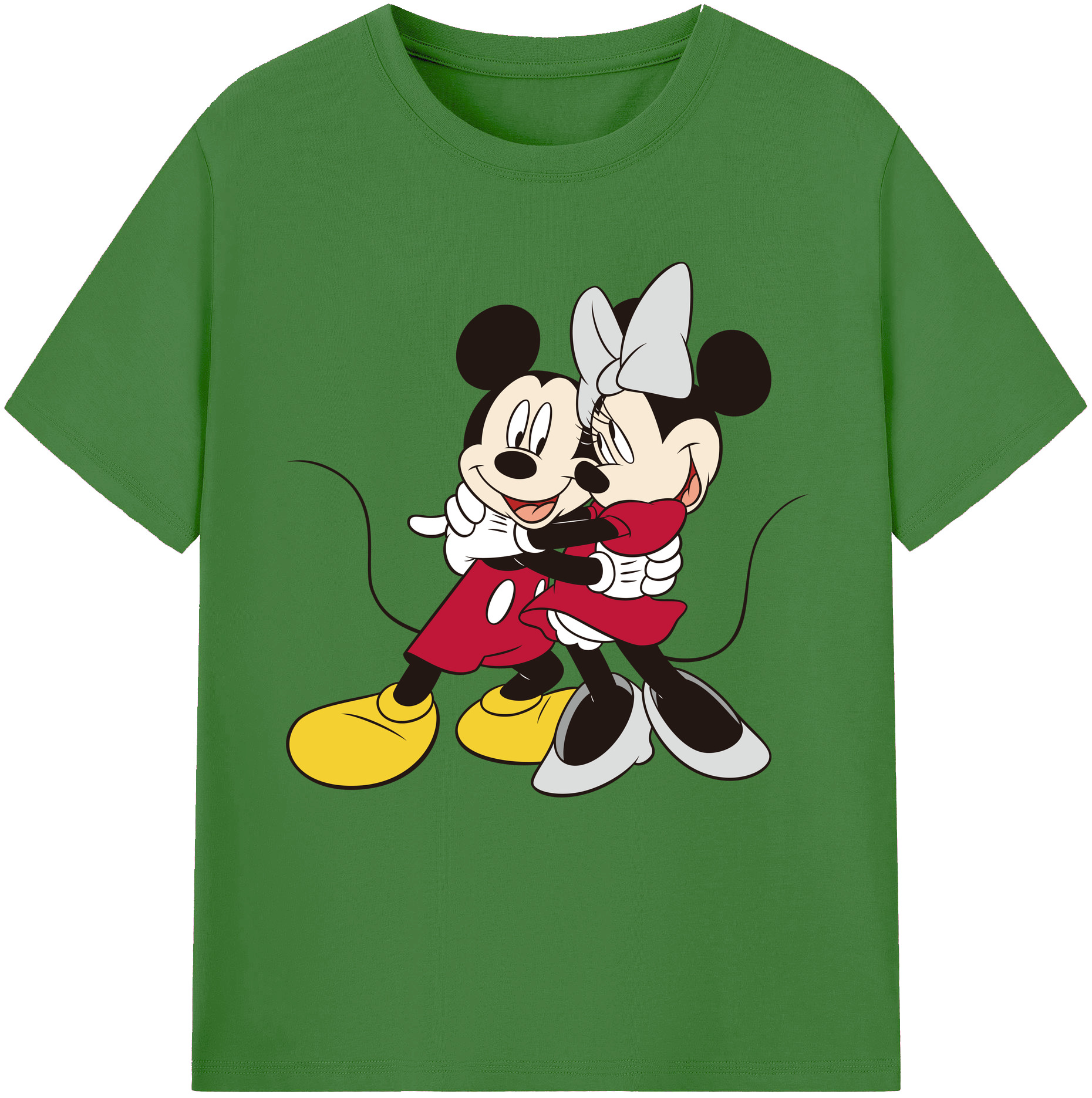 （画像用） ミッキーマウス Mickey Mouse レディースカジュアルプリントTシャツ（綿100％）
